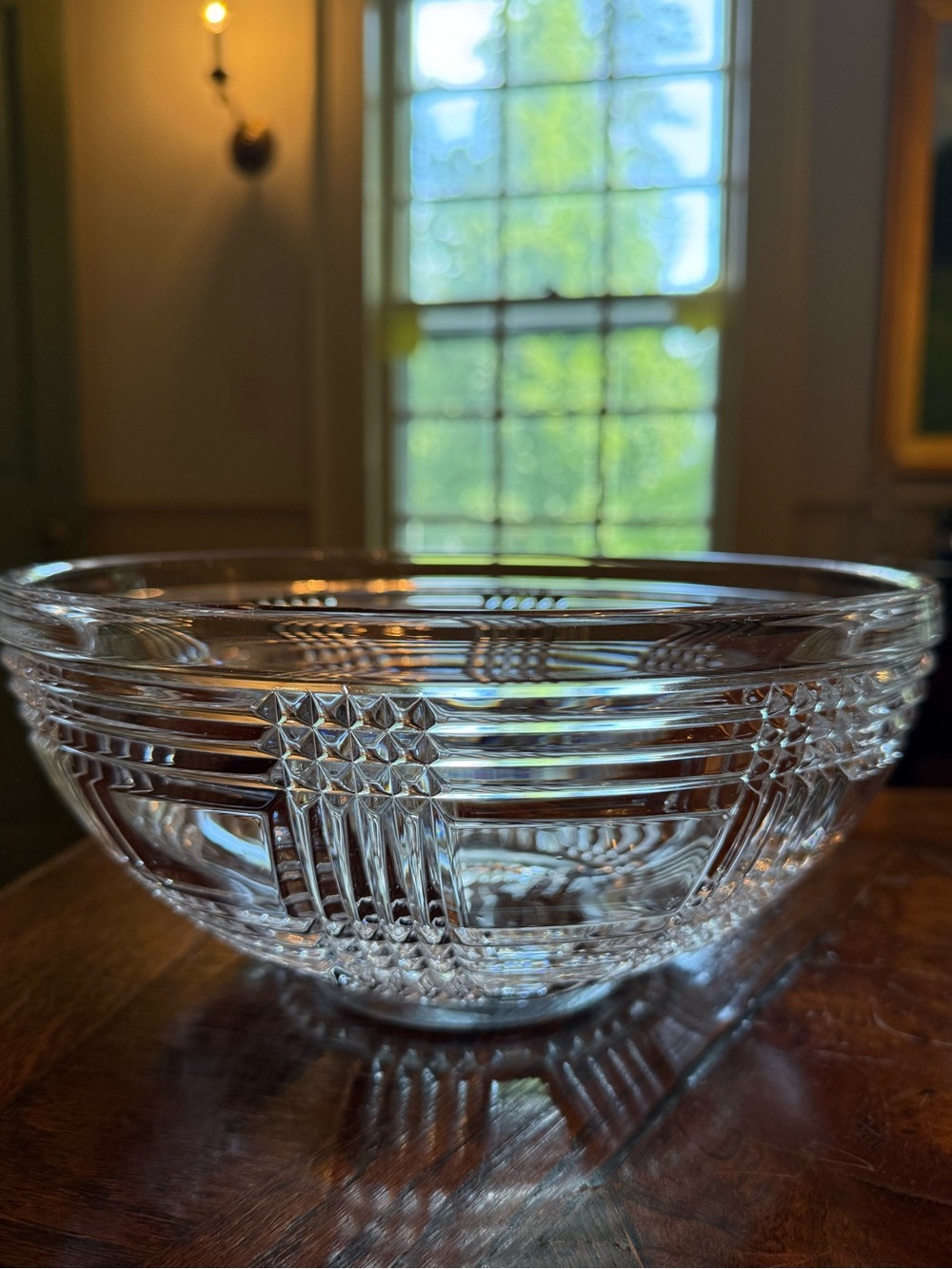 Ralph Lauren Clear Cut Glass Serving Bowl